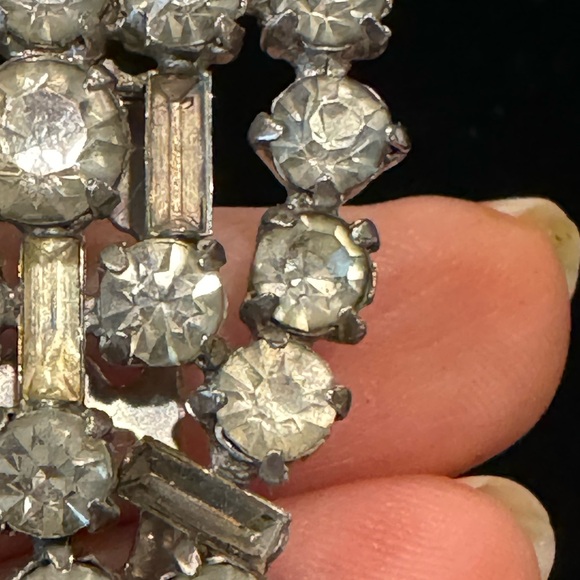 Vintage Clear Rhinestone Dress Clips Marked STERLING AS-IS - Picture 9 of 9